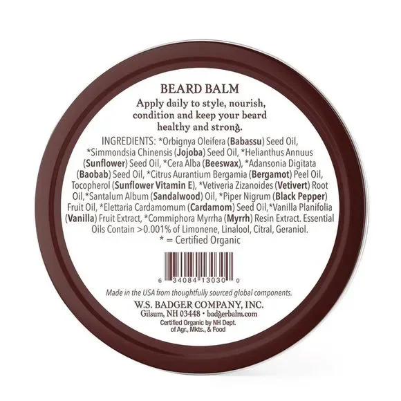 $14❤️‍🔥 LAST 1! Badger Balm Organic Beard Balm 🧔‍♂️ NEW IN BOX Natural Men’s - Picture 2 of 5